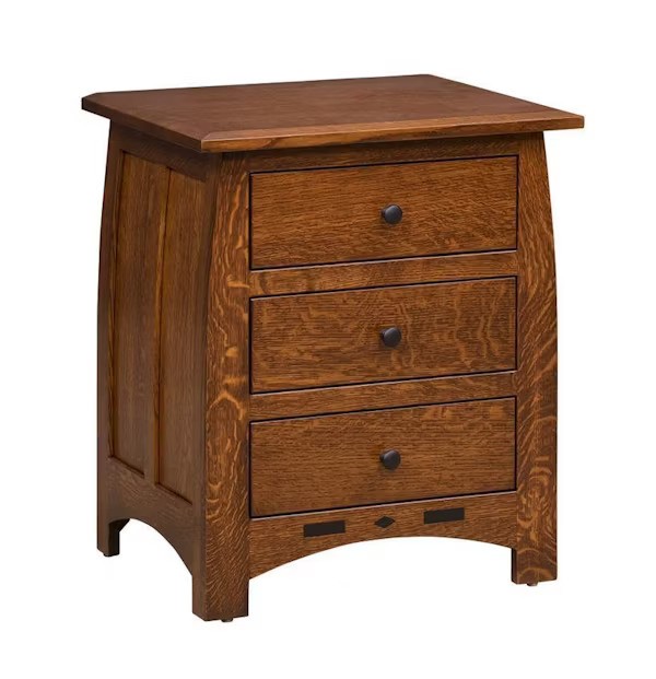 Rosewood Three-Drawer Nightstand